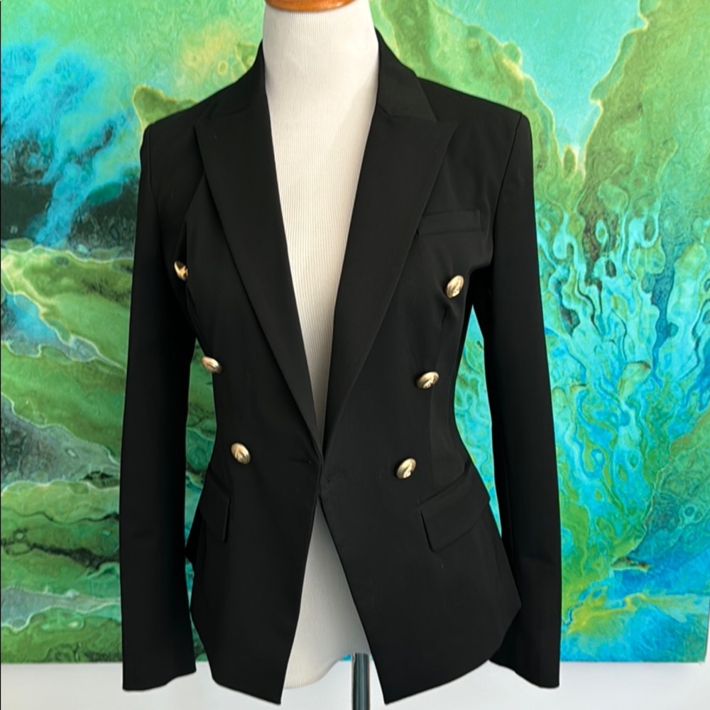 Black Lilysilk double breasted blazer